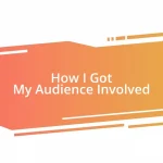 How I Got My Audience Involved