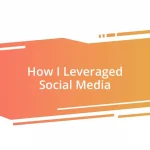 How I Leveraged Social Media